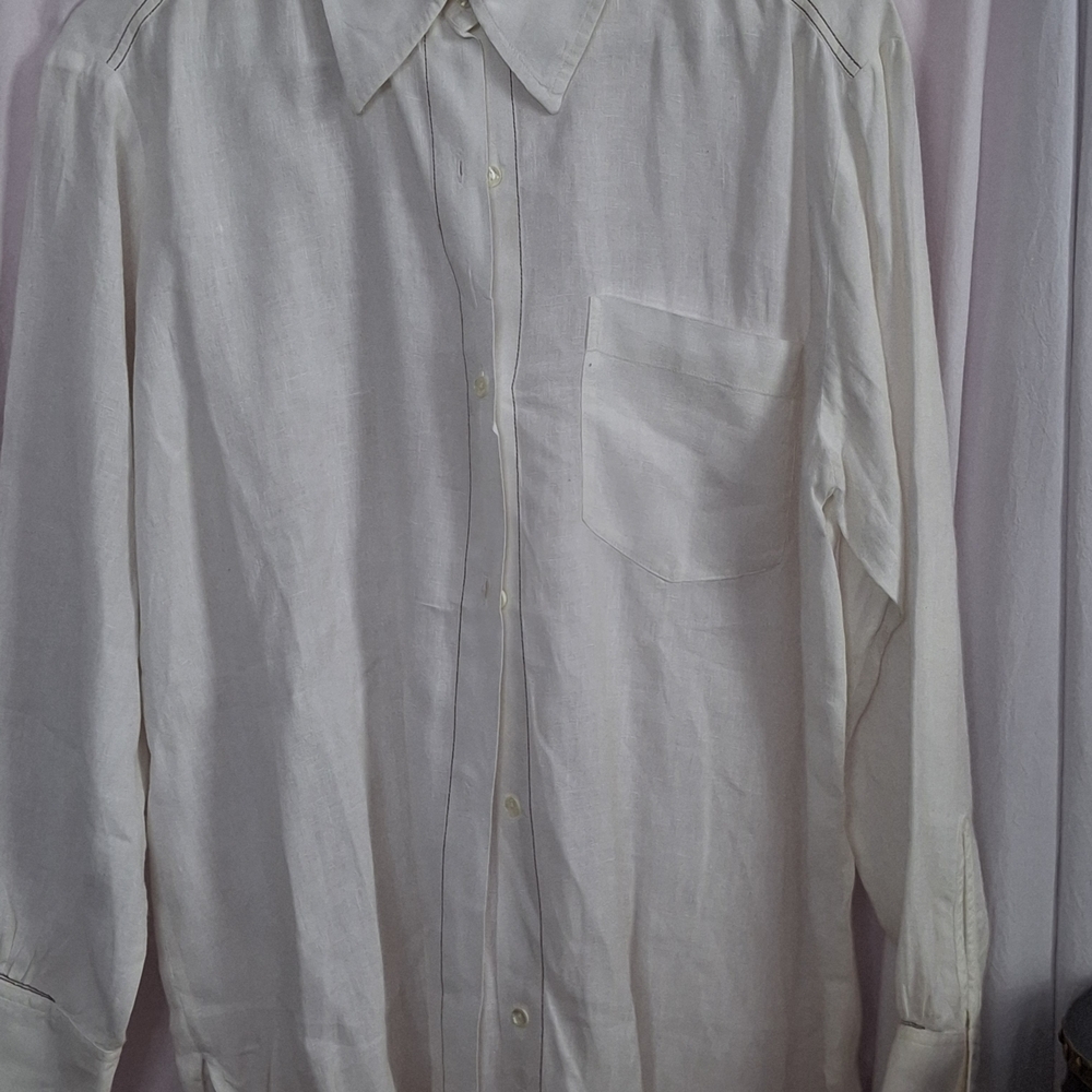 ANDREA FENZI Cream Button Down Shirt